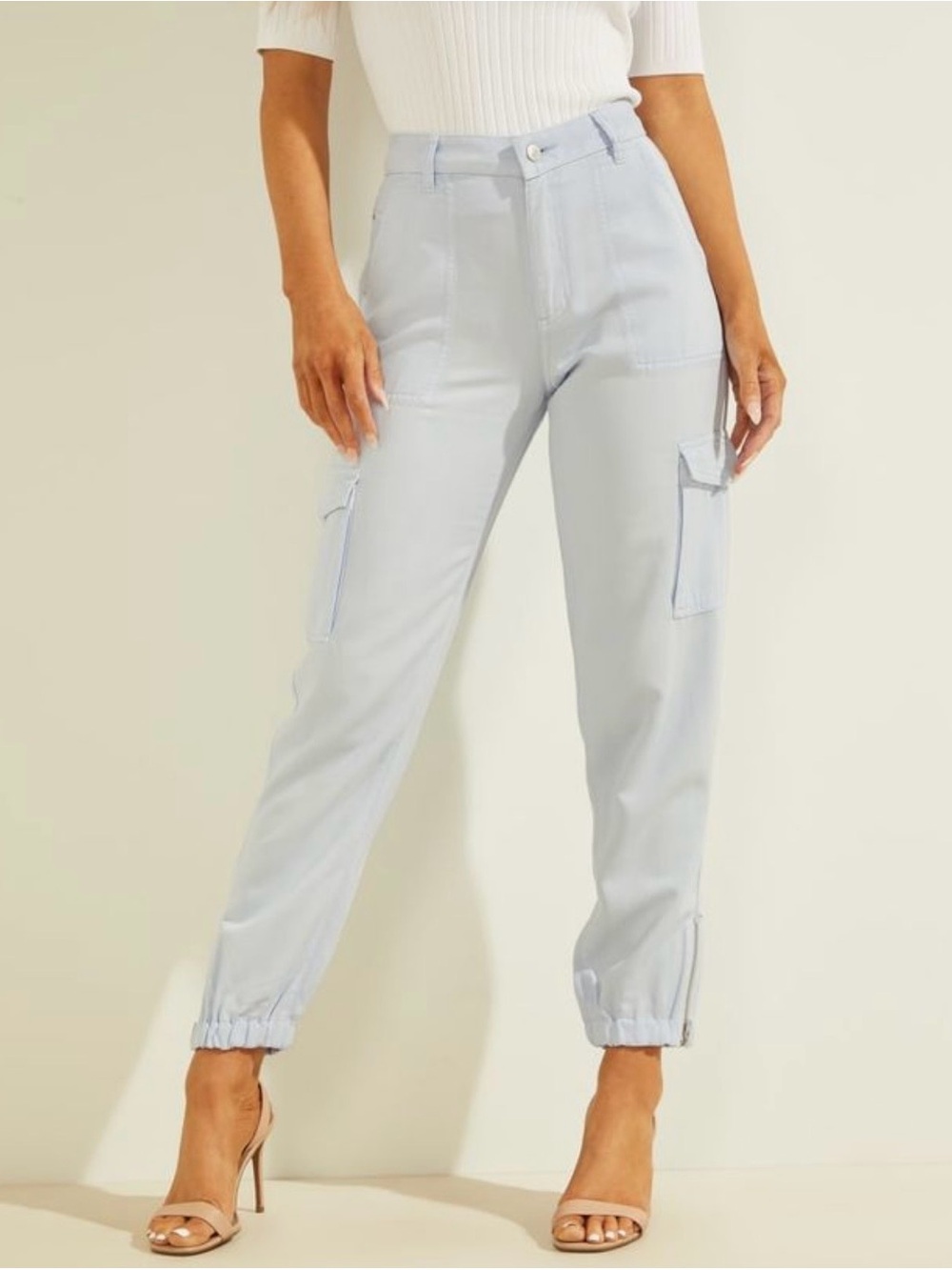 Guess Light Blue Cargo Jogger Pants